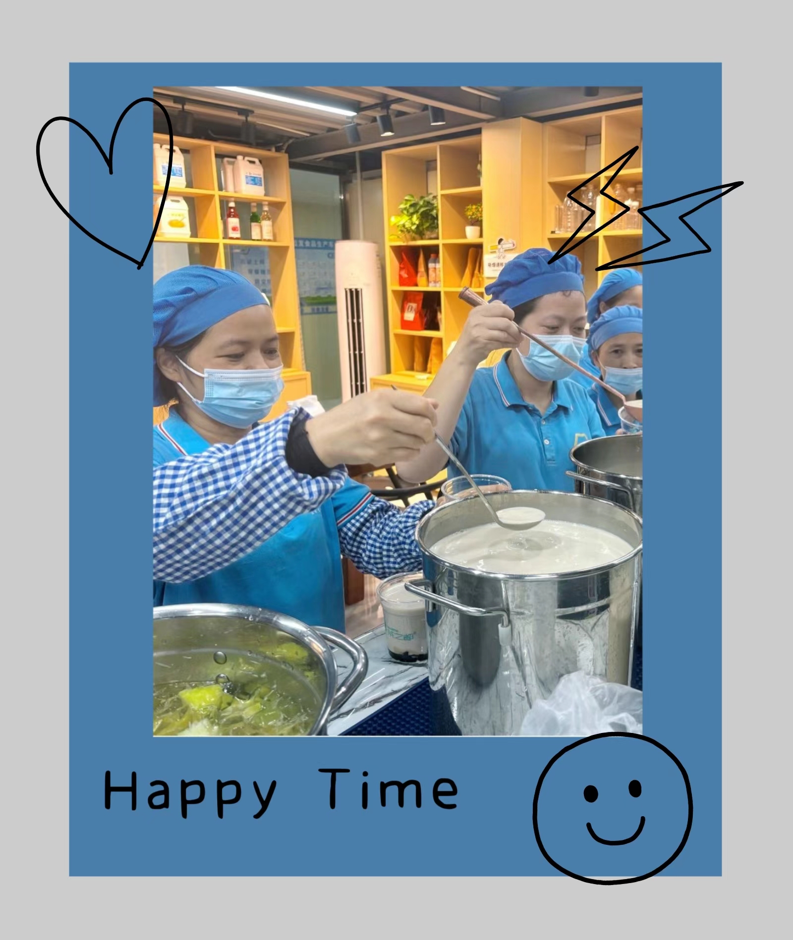 Lanfa  Syrup Biotech  organize workers to make homemade milk tea to celebrate on the Children